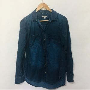 Merona Tops - Merona dark wash denim button up Merona Tops - Merona dark wash denim button up
